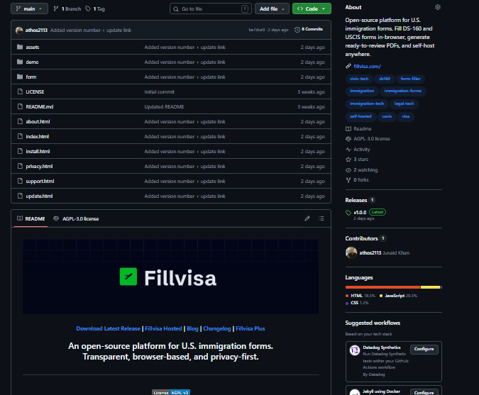 Fillvisa Open Source Github Repo